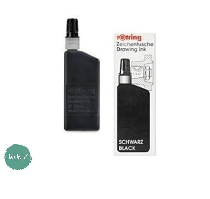 Drawing Ink- ROTRING- Black 23ml – WoW Art Supplies
