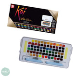 Watercolour Paint Sets - SAKYRA KOI -  72 Half Pan STUDIO SET - with 2 x Waterbrushes
