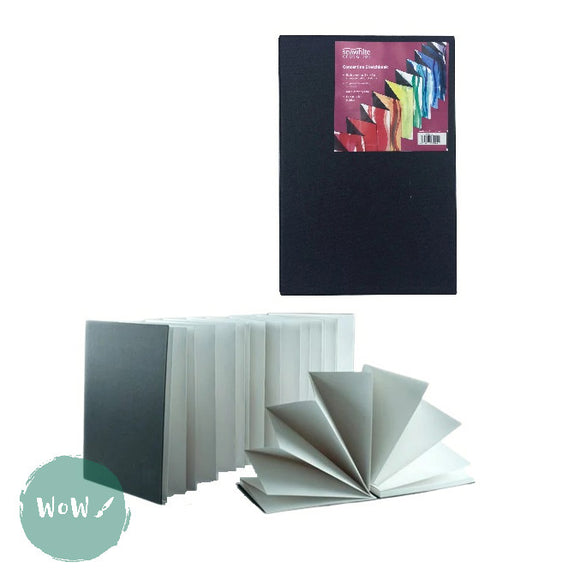 CONCERTINA PAPER - Hardback Sketchbook -  SEAWHITE 140gsm – WHITE PAPER - A4
