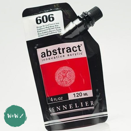 Sennelier ABSTRACT Acrylic Satin 120ml pouch - 606 - CADMIUM RED DEEP HUE