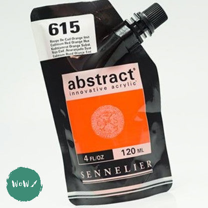 Sennelier ABSTRACT Acrylic Satin 120ml pouch - 615 - CADMIUM RED ORANGE HUE