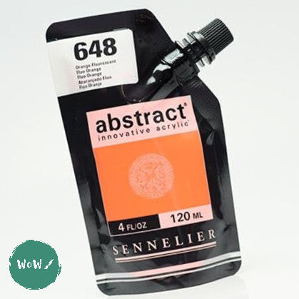 Sennelier ABSTRACT Acrylic Satin 120ml pouch - 648 - FLUORESCENT ORANGE