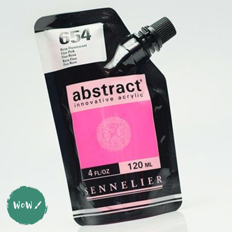 Sennelier ABSTRACT Acrylic Satin 120ml pouch - 654 - FLUORESCENT PINK