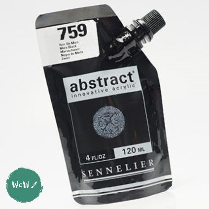 Sennelier ABSTRACT Acrylic Satin 120ml pouch - 759 - MARS BLACK
