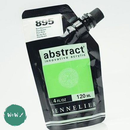 Sennelier ABSTRACT Acrylic Satin 120ml pouch - 895 - FLUORESCENT GREEN