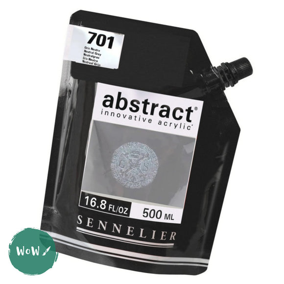 ACRYLIC PAINT - Sennelier ABSTRACT -  500ml pouch - 701 - NEUTRAL GREY