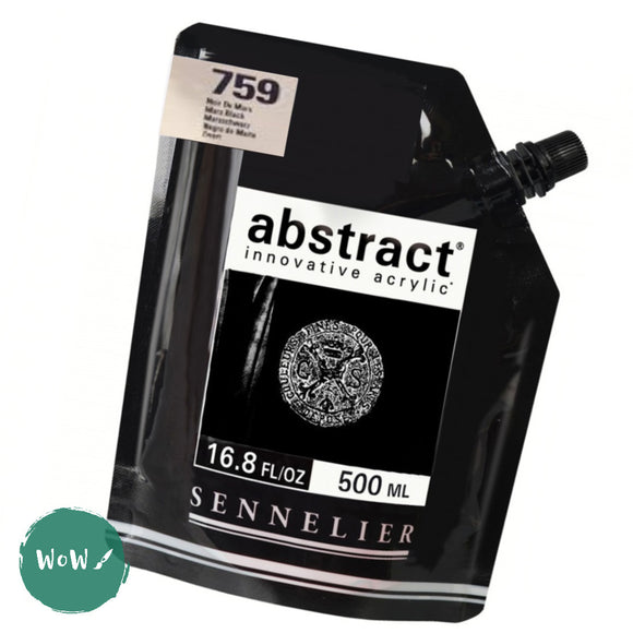 ACRYLIC PAINT - Sennelier ABSTRACT -  500ml pouch - 759 - MARS BLACK