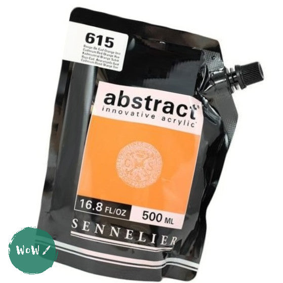 ACRYLIC PAINT - Sennelier ABSTRACT -  500ml pouch - 615 - CADMIUM RED ORANGE HUE