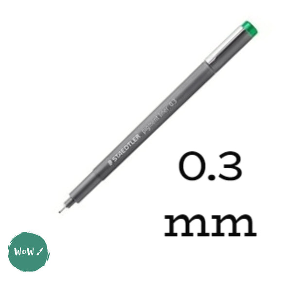 FINELINER PEN - Staedtler - 308 PIGMENT LINER -GREEN – mm 0.3