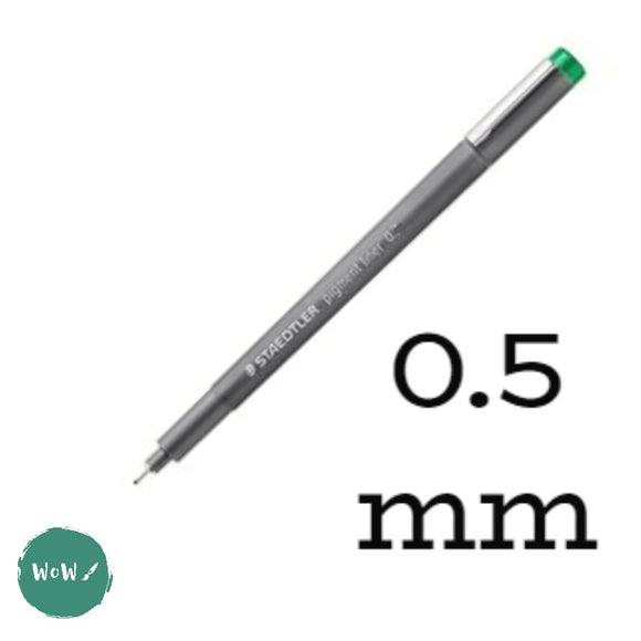 FINELINER PEN - Staedtler - 308 PIGMENT LINER -GREEN – mm 0.5
