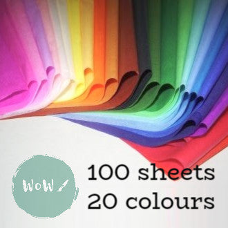 Tissue paper 20 colour mixed pack of 100 sheets
