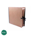 Kraft paper 170gsm, 300mm square Hardback, tie- up, Spiral bound Work / Display Book