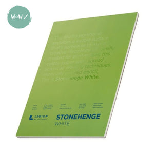 DRAWING PAPER PAD - Legion Paper - STONEHENGE - 15 sheets 250gsm - 11 x 14” WHITE