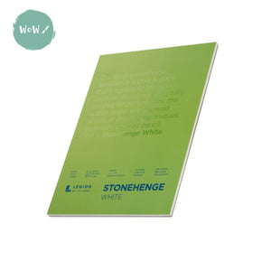 DRAWING PAPER PAD - Legion Paper - STONEHENGE - 15 sheets 250gsm - 9 x 12” WHITE