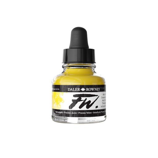 ACRYLIC INK - Daler Rowney FW – 29.5ml Pipette Bottle - 	PROCESS YELLOW