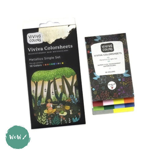 Watercolour Paint Sets - Viviva Colors COLORSHEETS - METALLICS