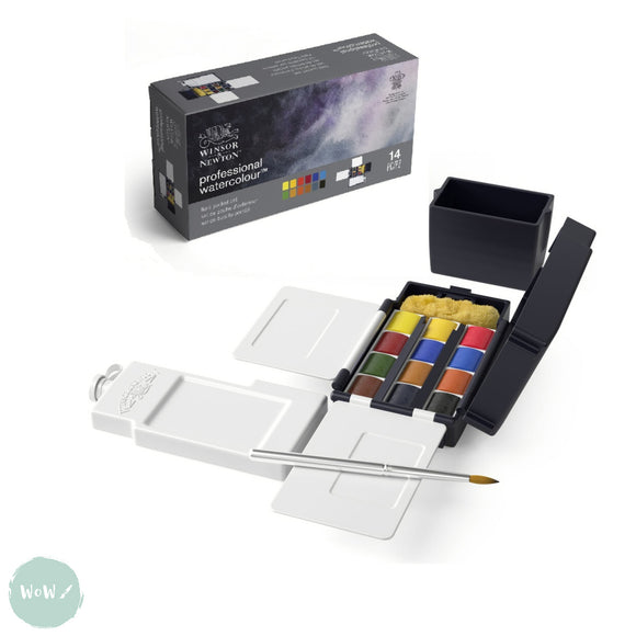 Watercolour Paint Sets - Winsor & Newton PROFESSIONAL - FIELD BOX - 12 Half Pans - 40% off RRP