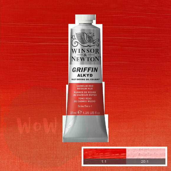 OIL PAINT - Fast Drying - Winsor & Newton GRIFFIN Alkyd -  37ml tube-	Cadmium Red Medium Hue