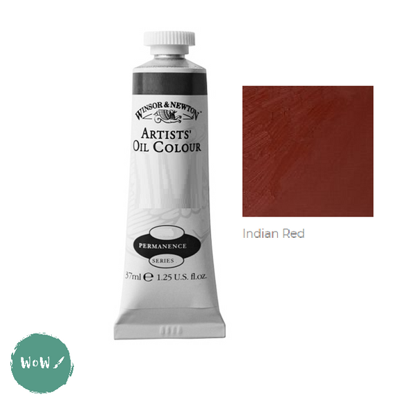 ARTISTS OIL COLOUR - Winsor & Newton Artists' - 37ml tube -  INDIAN RED (Old Style Label)