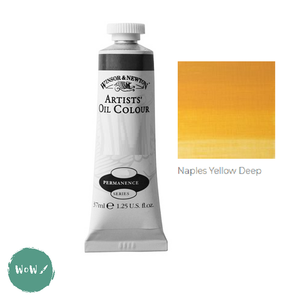 ARTISTS OIL COLOUR - Winsor & Newton Artists' - 37ml tube -  NAPLES YELLOW DEEP (Old Style Label)