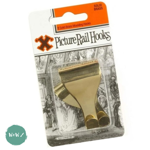 Framing Accessories - X-HOOK -  SOLID BRASS PICTURE RAIL HOOKS