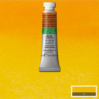 Watercolour 5ml Tube - Winsor & Newton Professional -  CADMIUM FREE Yellow Deep