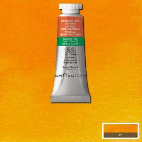 ARTISTS WATERCOLOUR PAINT - Winsor & Newton Professional - 14ml Tube - Cadmium Free Orange