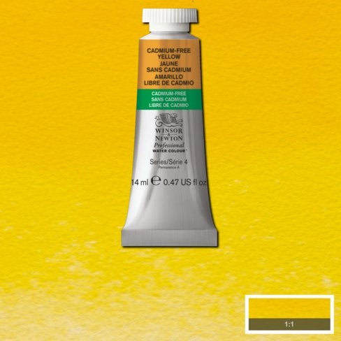ARTISTS WATERCOLOUR PAINT - Winsor & Newton Professional - 14ml Tube - Cadmium Free Yellow