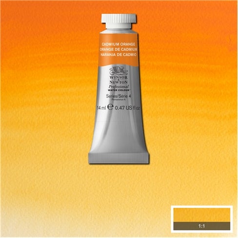 ARTISTS WATERCOLOUR PAINT - Winsor & Newton Professional - 14ml Tube - Cadmium Orange