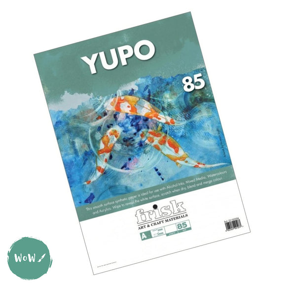YUPO Synthetic Paper - FRISK - WHITE - 85gsm - A2  Pack of 10 loose sheets