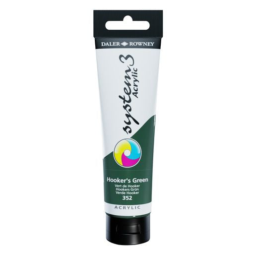 Daler Rowney System3 Acrylic Paint- 150ml tube -	Hookers Green