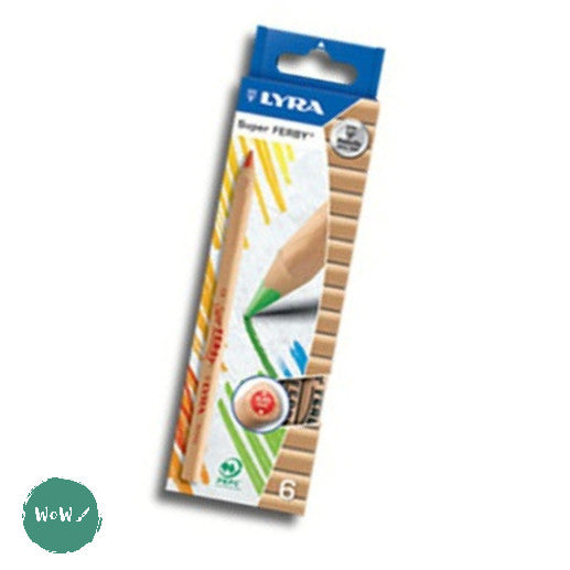 Coloured Pencil Sets - LYRA Super Ferby - 6 Assorted