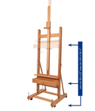 Studio Easel- MABEF - Small 'H' Frame - with hand cranked height adjustment - M05