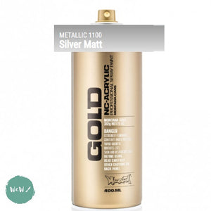 ACRYLIC PAINT - Spray Cans – 400ml - Montana GOLD - Matt Silver