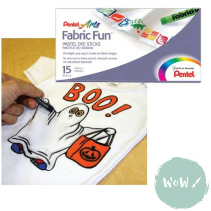 Pentel Fabric Fun Pastel Dye Sticks set of 15 assorted colours