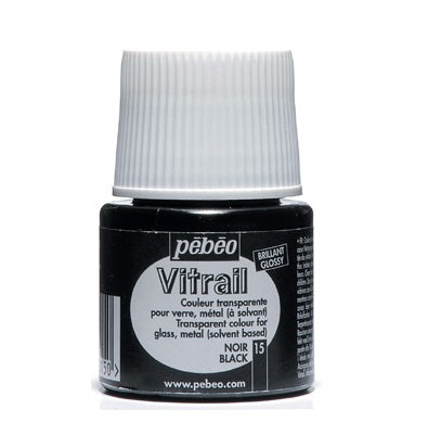 GLASS PAINT - Pebeo VITRAIL - 45ml - 	BLACK 050015