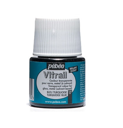 GLASS PAINT - Pebeo VITRAIL - 45ml - 	TURQUOISE 050-017