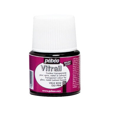 GLASS PAINT - Pebeo VITRAIL - 45ml - 	OLD PINK 050-031