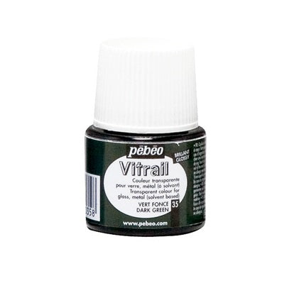 GLASS PAINT - Pebeo VITRAIL - 45ml - 	DARK GREEN 050-035