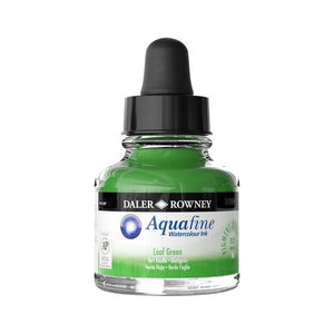 WATERCOLOUR - Liquid Watercolour Ink - Daler Rowney - AQUAFINE 29.5ml Pipette Bottles - LEAF GREEN