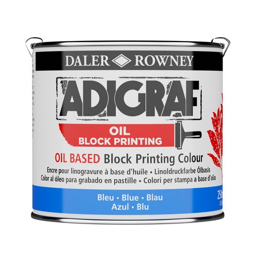 BLOCK PRINTING COLOUR - Oil Based - Daler Rowney ADIGRAF - 250ml - BLUE