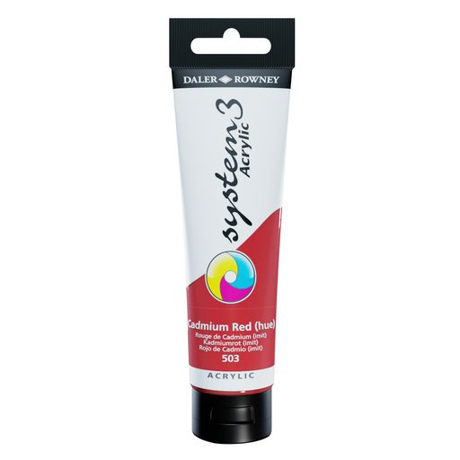Daler Rowney System3 Acrylic Paint- 150ml tube -	Cadmium Red (Hue)